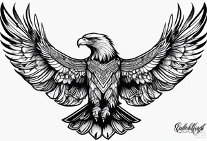 eagle full body fly tattoo idea