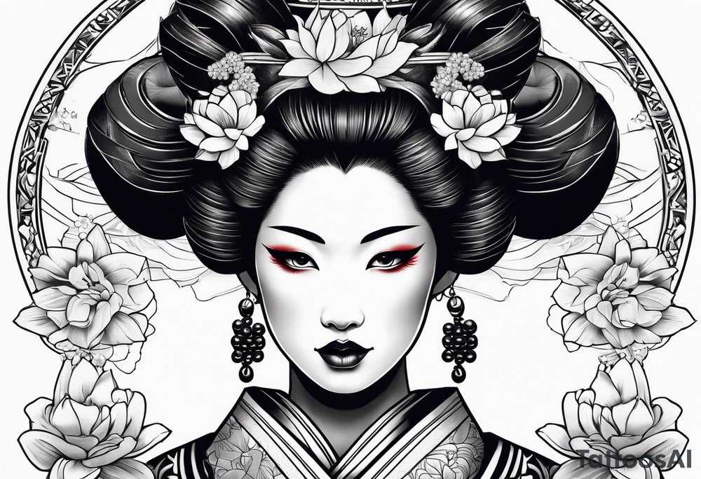 Geisha old school tattoo idea