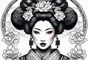 Geisha old school tattoo idea