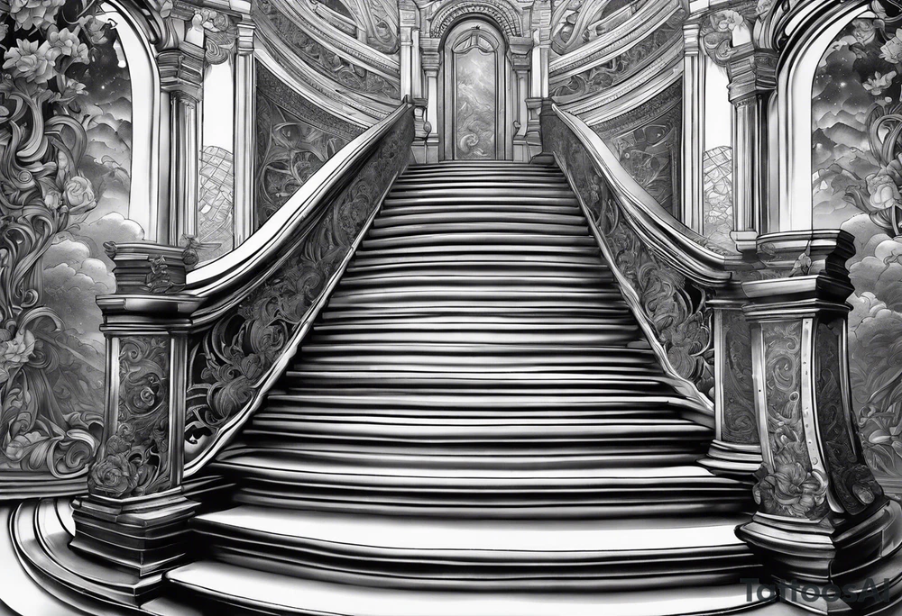 Stairs leading up to heaven tattoo idea