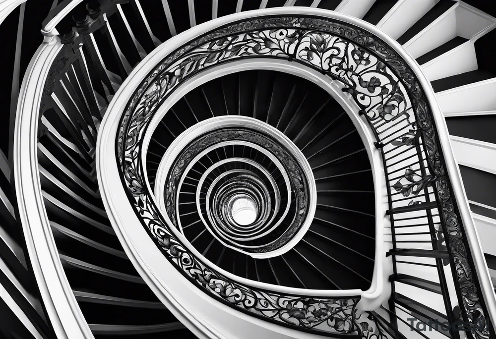 Winding staircase showcasing progress tattoo idea