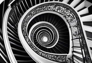 Winding staircase showcasing progress tattoo idea