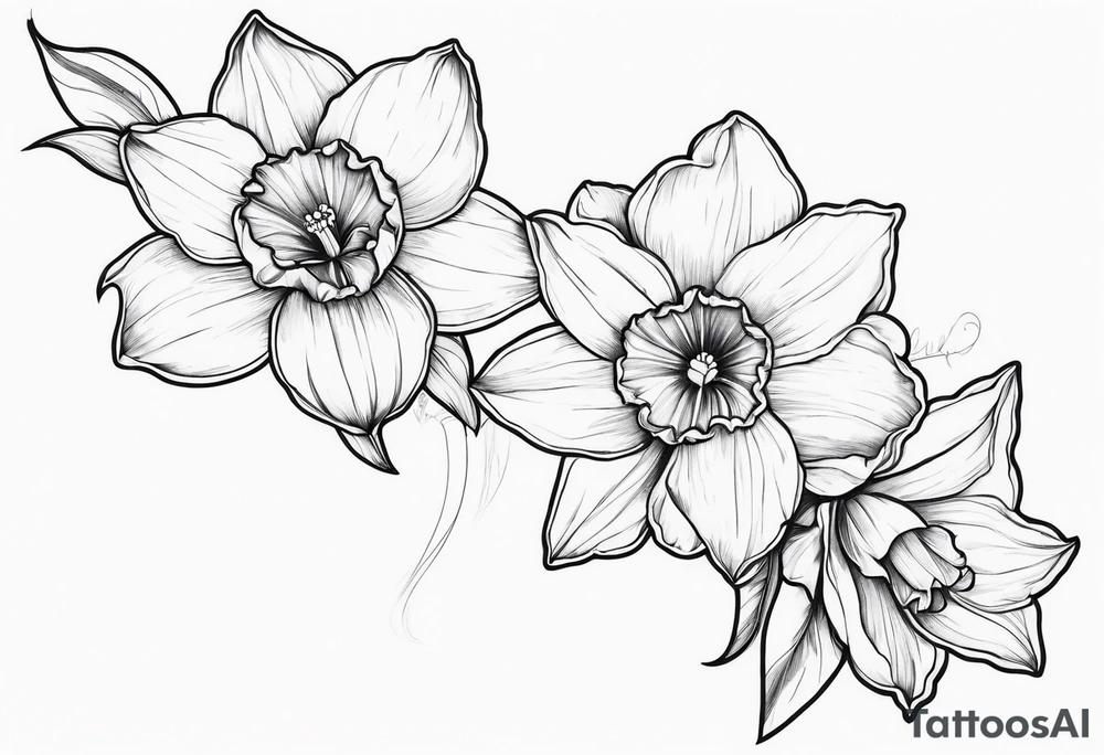Daffodil birth flower chain tattoo idea