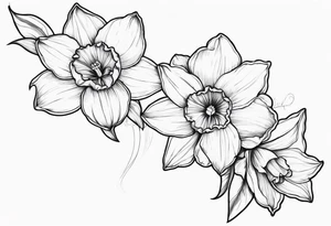 Daffodil birth flower chain tattoo idea