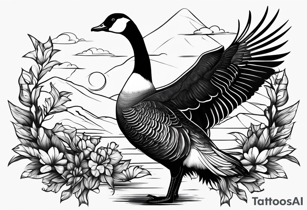canadian goose mystical Background tattoo idea