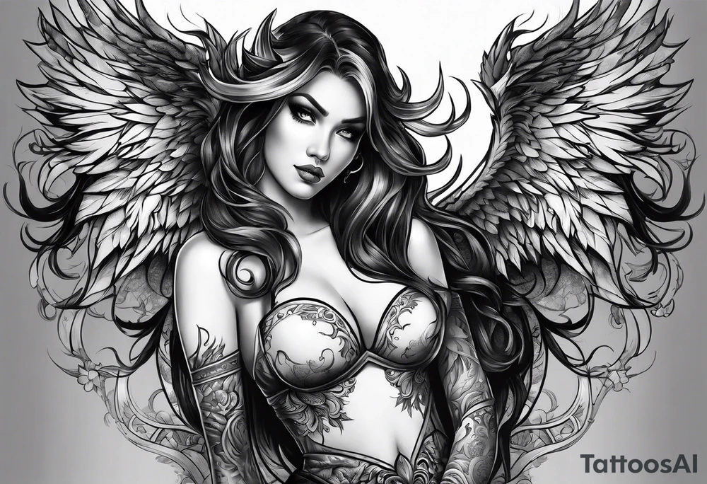 devilish angel demon tattoo idea