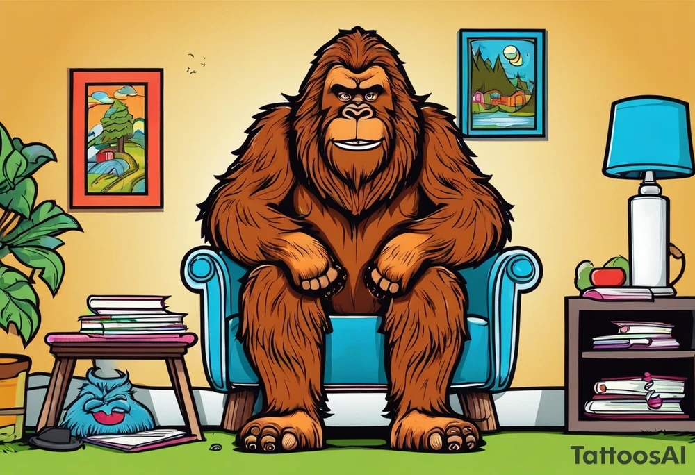 bigfoot in therapy tattoo idea