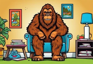 bigfoot in therapy tattoo idea