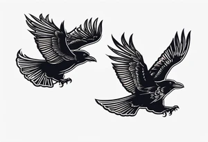 3 ravens in flight tattoo idea