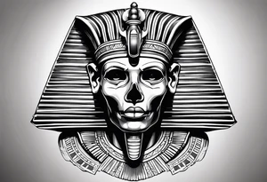 pharaoh skull realistic tattoo idea