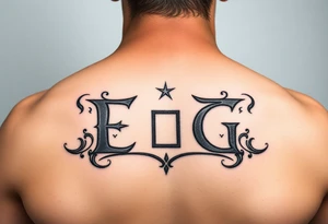 Initials ECG or Property of ECG make it look Hebrew tattoo idea