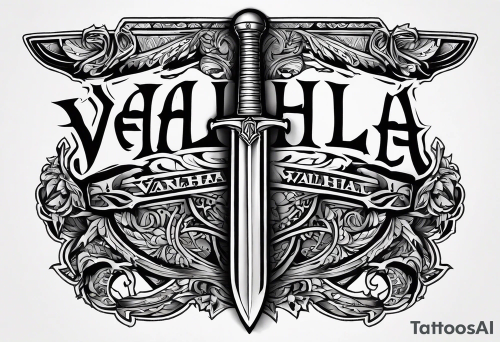 Valhalla soldier sword tattoo idea