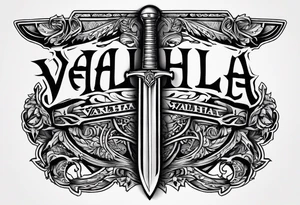 Valhalla soldier sword tattoo idea