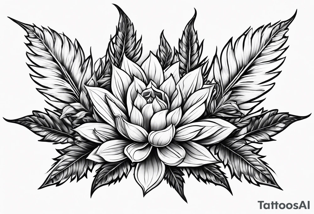 Cannabis flower tattoo idea