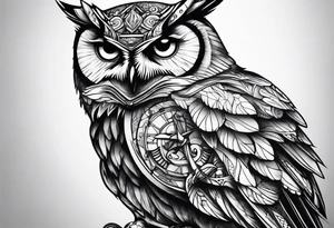 Owl in armor tattoo idea