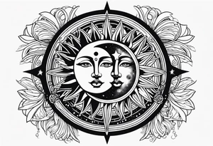 Sun and moon tattoo idea