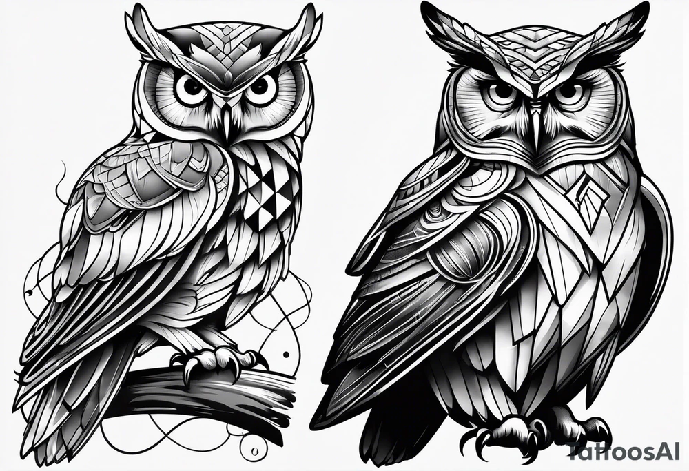 Majestic owl tattoo idea