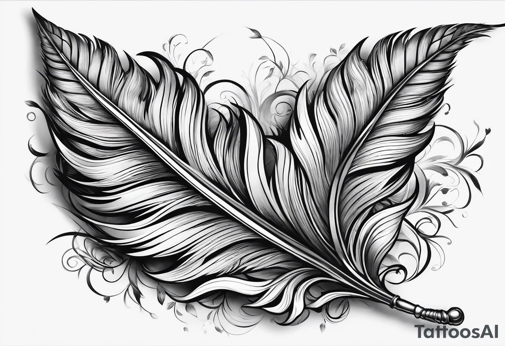 Feather folder over tattoo idea