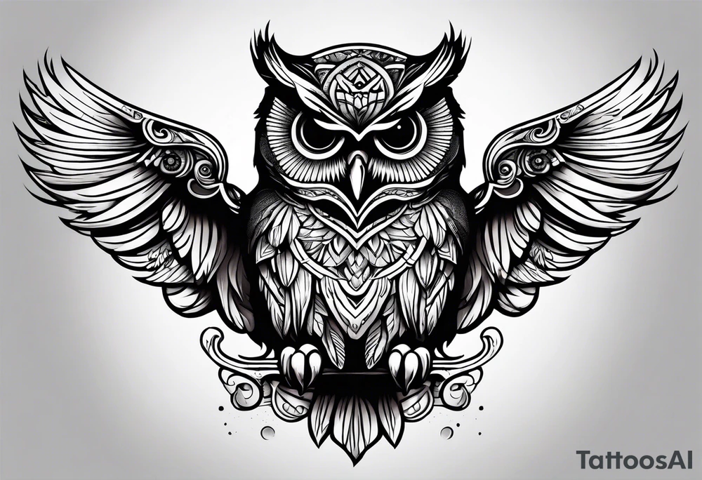 king evil owl tattoo idea