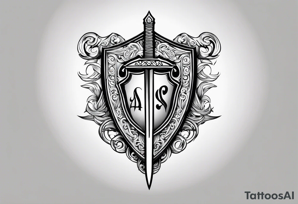 Valhalla sword shield tattoo idea