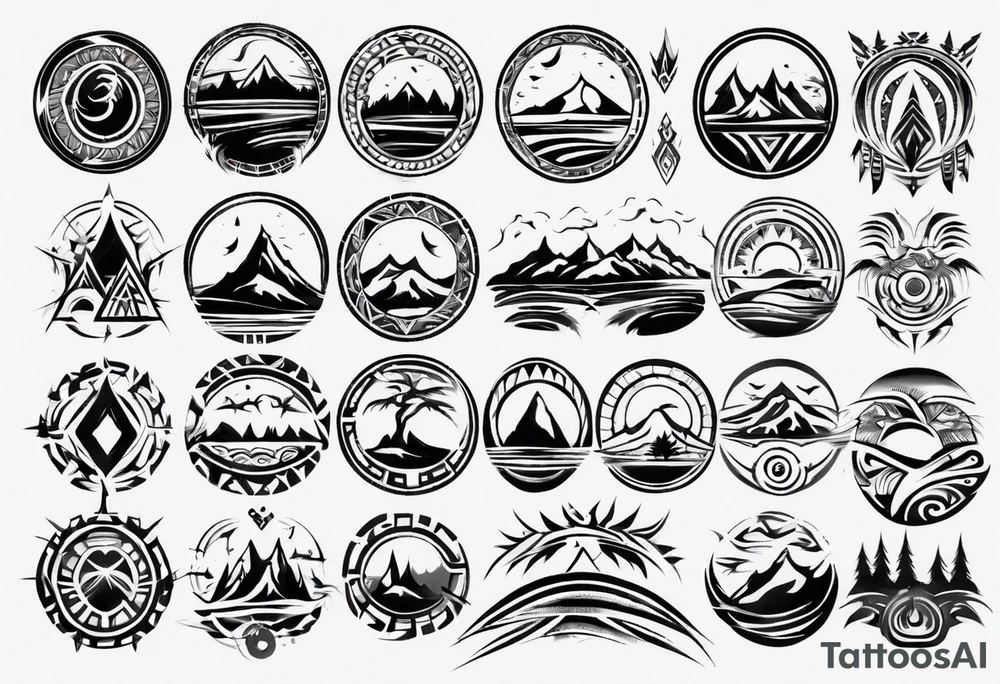 landscape tribal tattoo idea