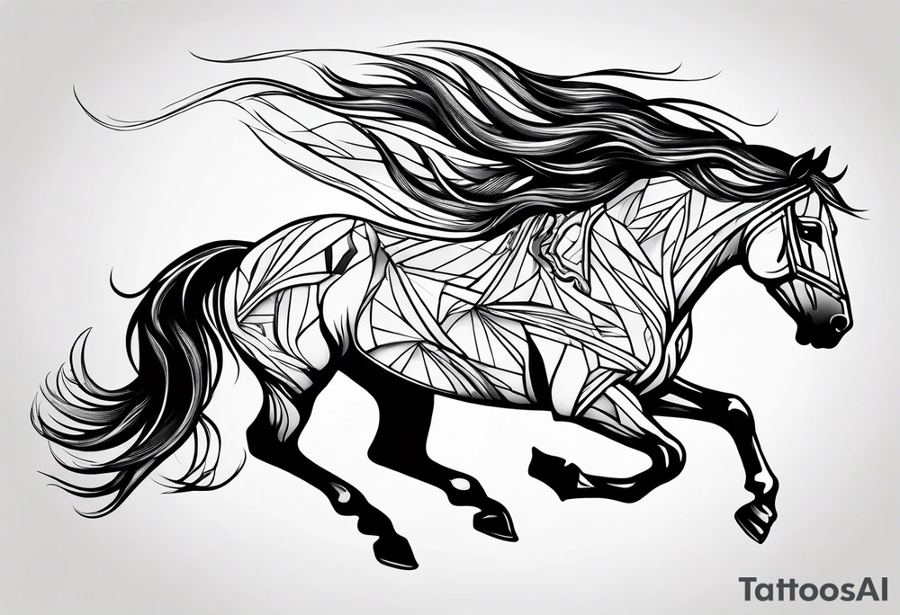 Mustang horse blood tattoo idea