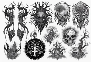 lovecraft them
with tree tattoo idea