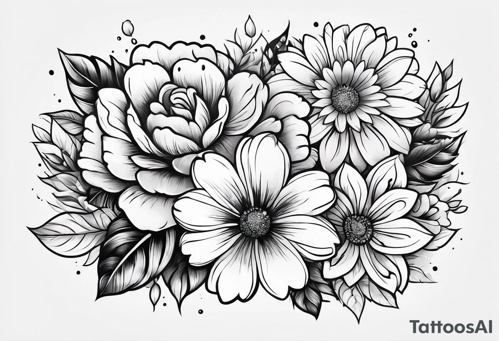 Paw print made of flowers tattoo idea