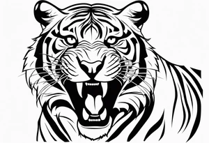 Full bengal tiger with white eyes to be tattooed on the obliques of the torso tattoo idea