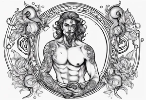 The Zodiac sign Aquarius in Human male form . tattoo idea
