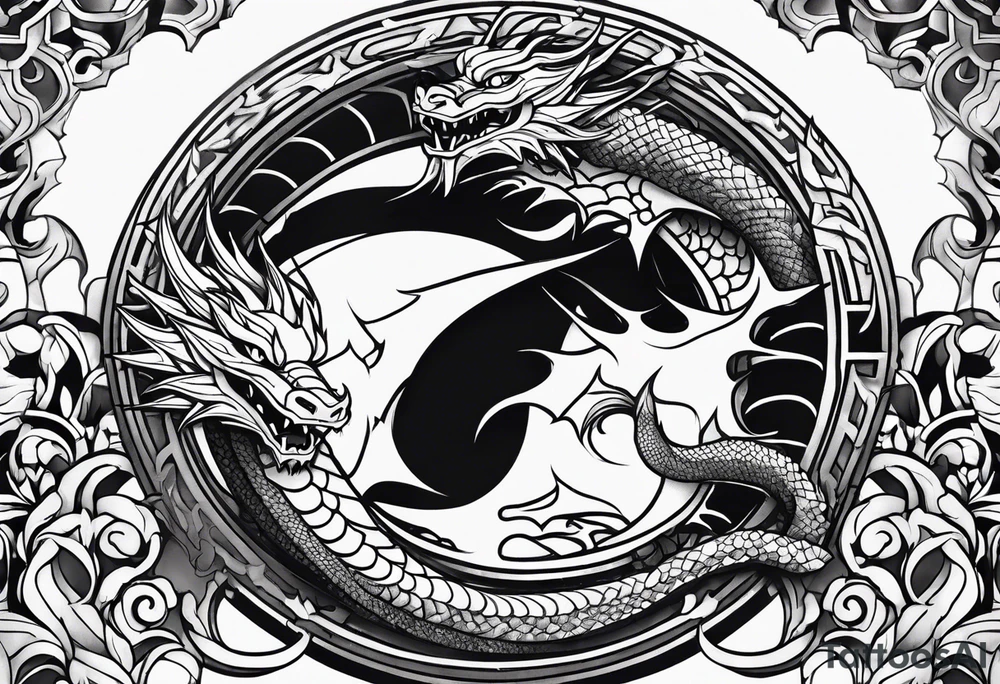 roaring dragons tattoo idea