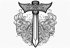 Valhalla axe sword tattoo idea