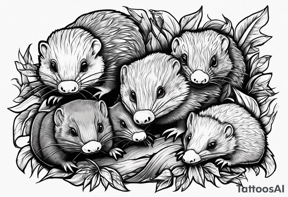 Australian Platypus, Echidna, Wombat & pygmy Sugar Glider tattoo idea