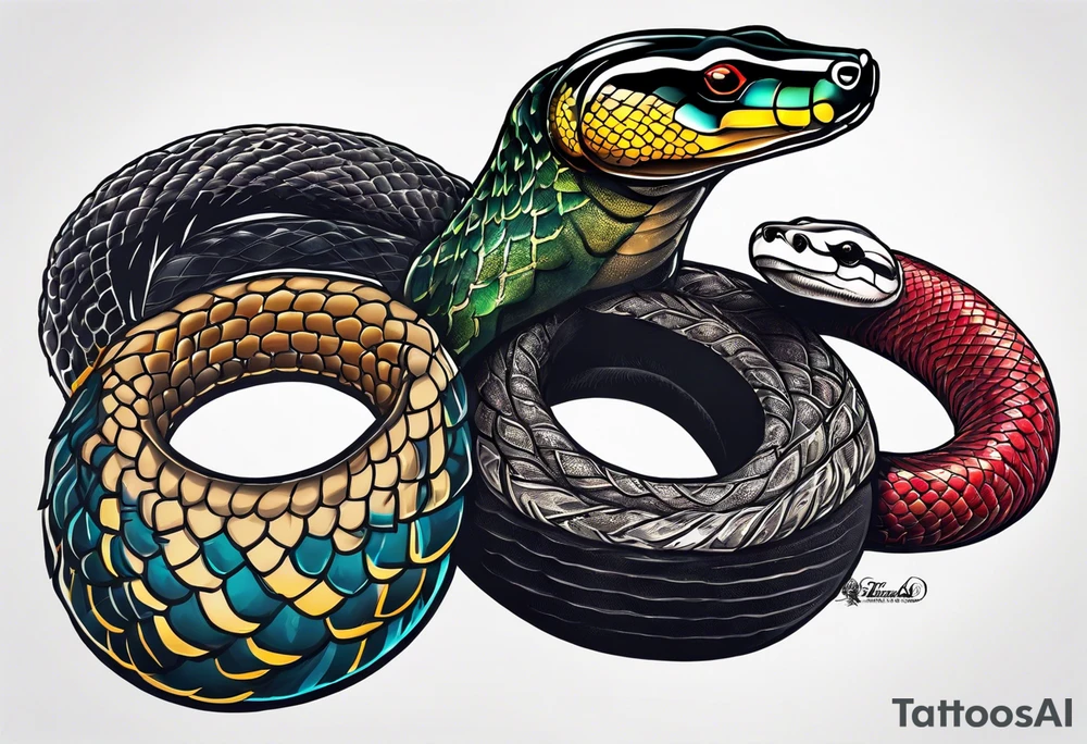 Three headed snake and honey badger tattoo idea