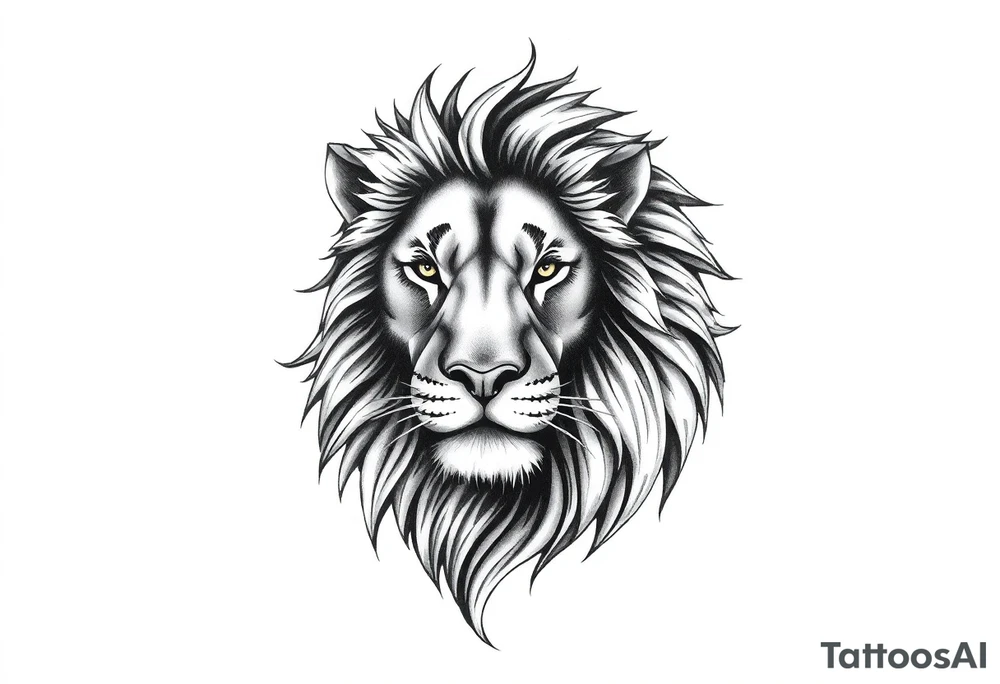 Realistic lion tattoo idea