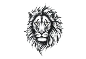 Realistic lion tattoo idea