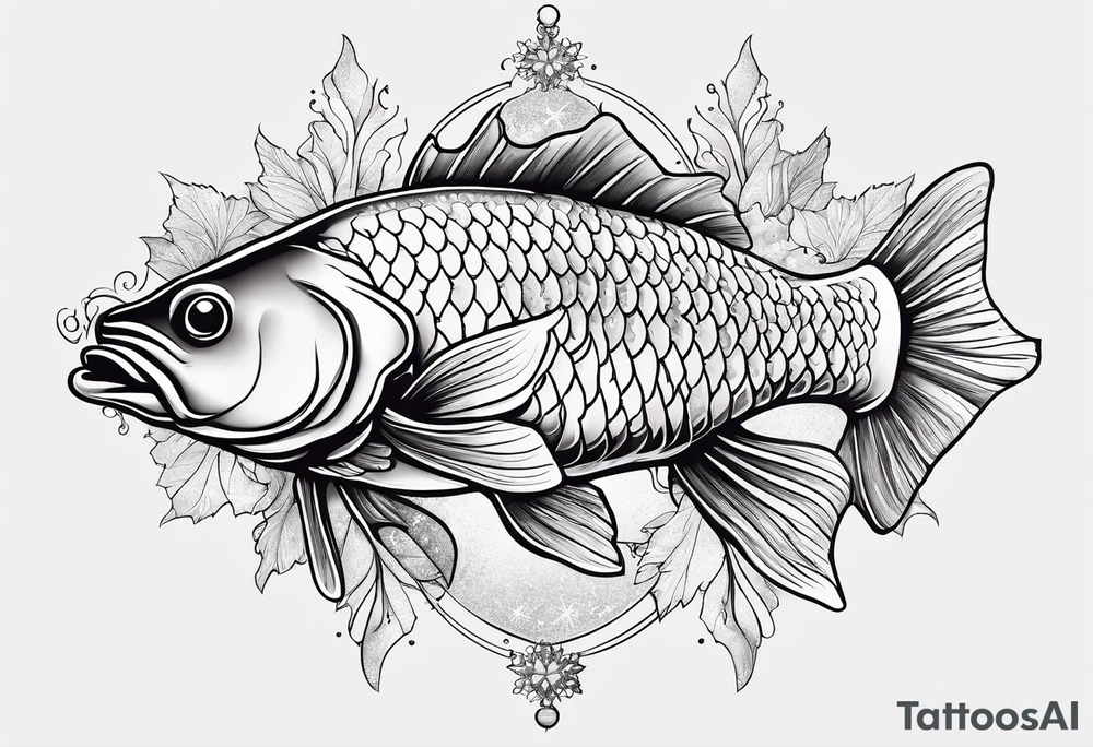 Constellation, animal fish carp kaoi, snowflake tattoo idea