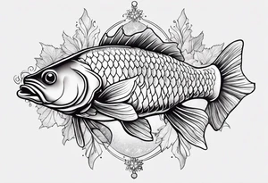Constellation, animal fish carp kaoi, snowflake tattoo idea