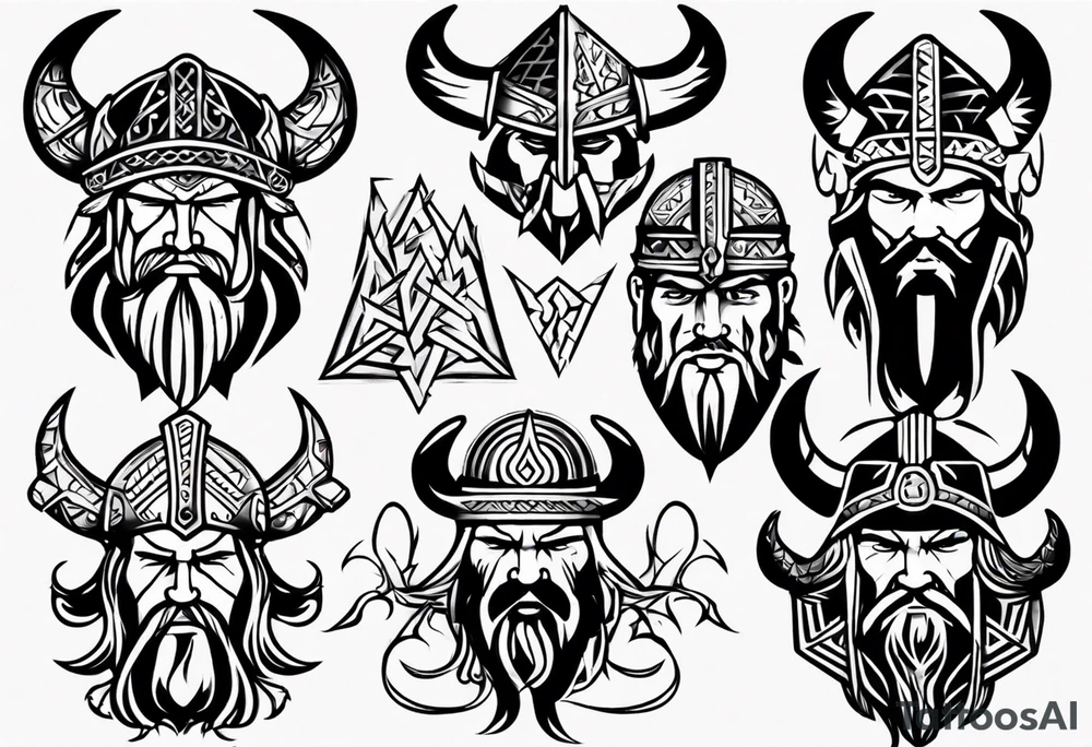 Viking face tattoo idea