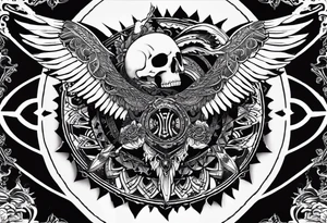 black kali, goddess pirate, alien, angel, pachamama, valkrye, warrior, flying, skull, lotus azul, wing, eagle, zenza resonance, stars, 5D, anahata chakra tattoo idea