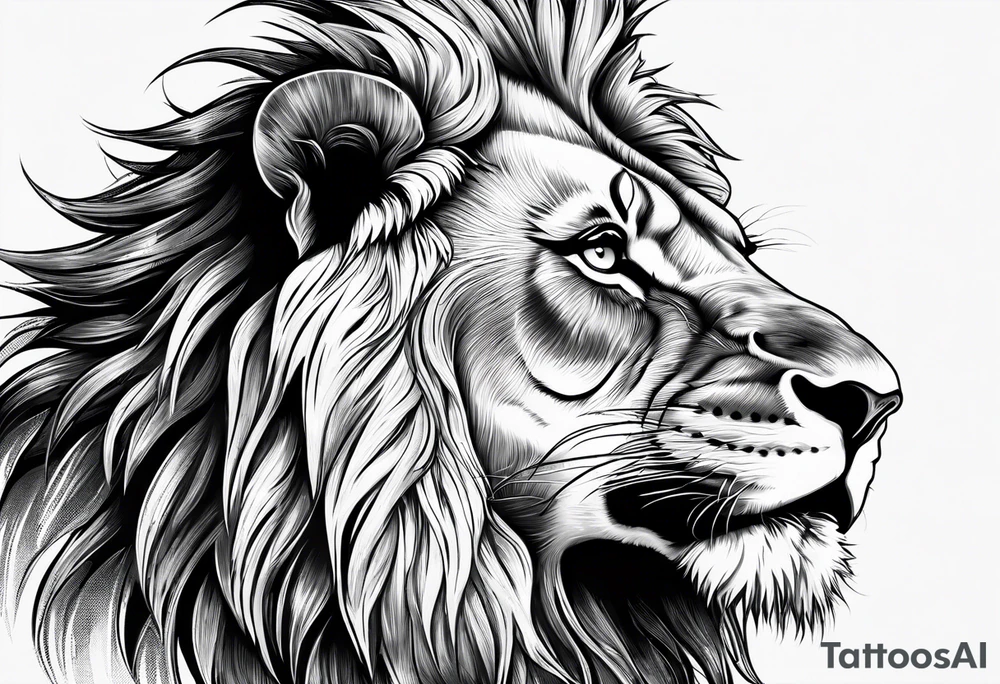 lion showing teeth tattoo idea