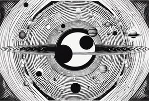 a geometrical representation of the solar system tattoo idea