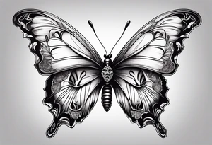 Butterfly with skull tattoo idea