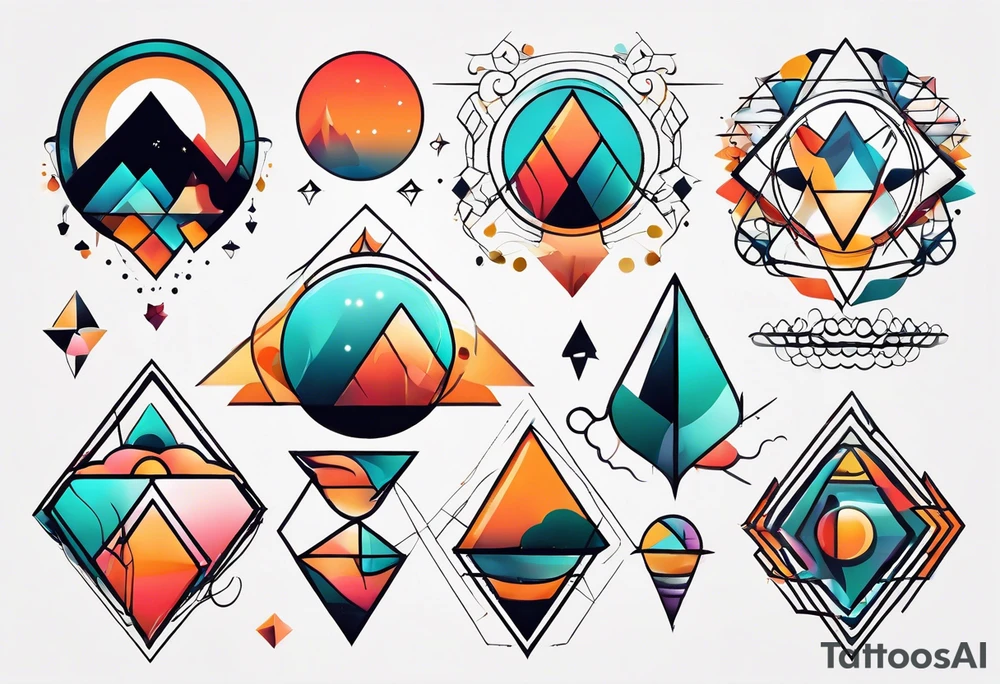 A small set of abstract shapes that represent balance. tattoo idea