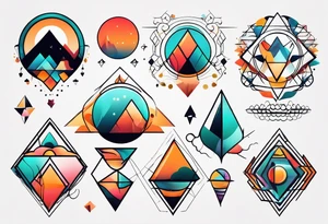 A small set of abstract shapes that represent balance. tattoo idea