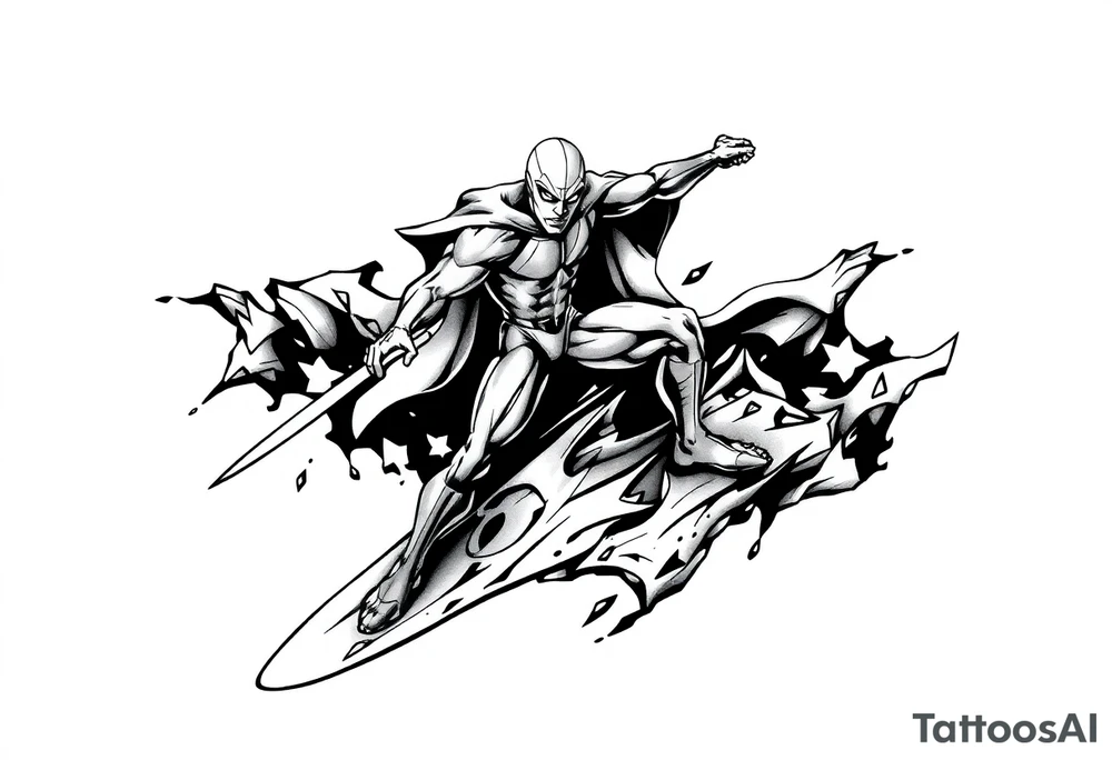 Silver Surfer comic accurate tattoo idea