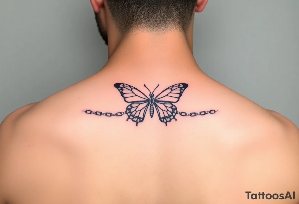 Butterfly chain tattoo idea