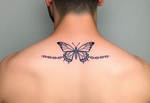 Butterfly chain tattoo idea