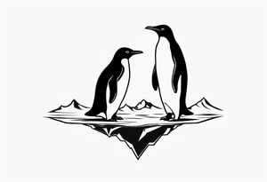 penguin standing on small iceburg tattoo idea