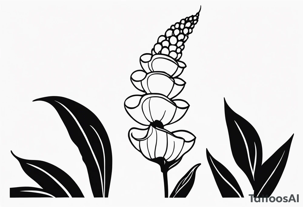 Whimsical Foxglove Plant tattoo idea